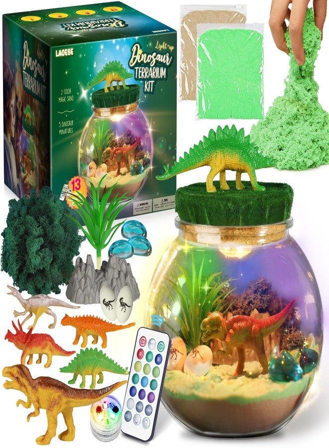 LAOESE Dinosaur Toys for Kids - Dinosaurs Terrarium Kit for Kids - Birthday Christmas Gifts for Boy Ages 4 5 6 7 8-12 Year Old - DIY Dino Toys for Boys - Arts and Crafts Kit for Kid - Image 1